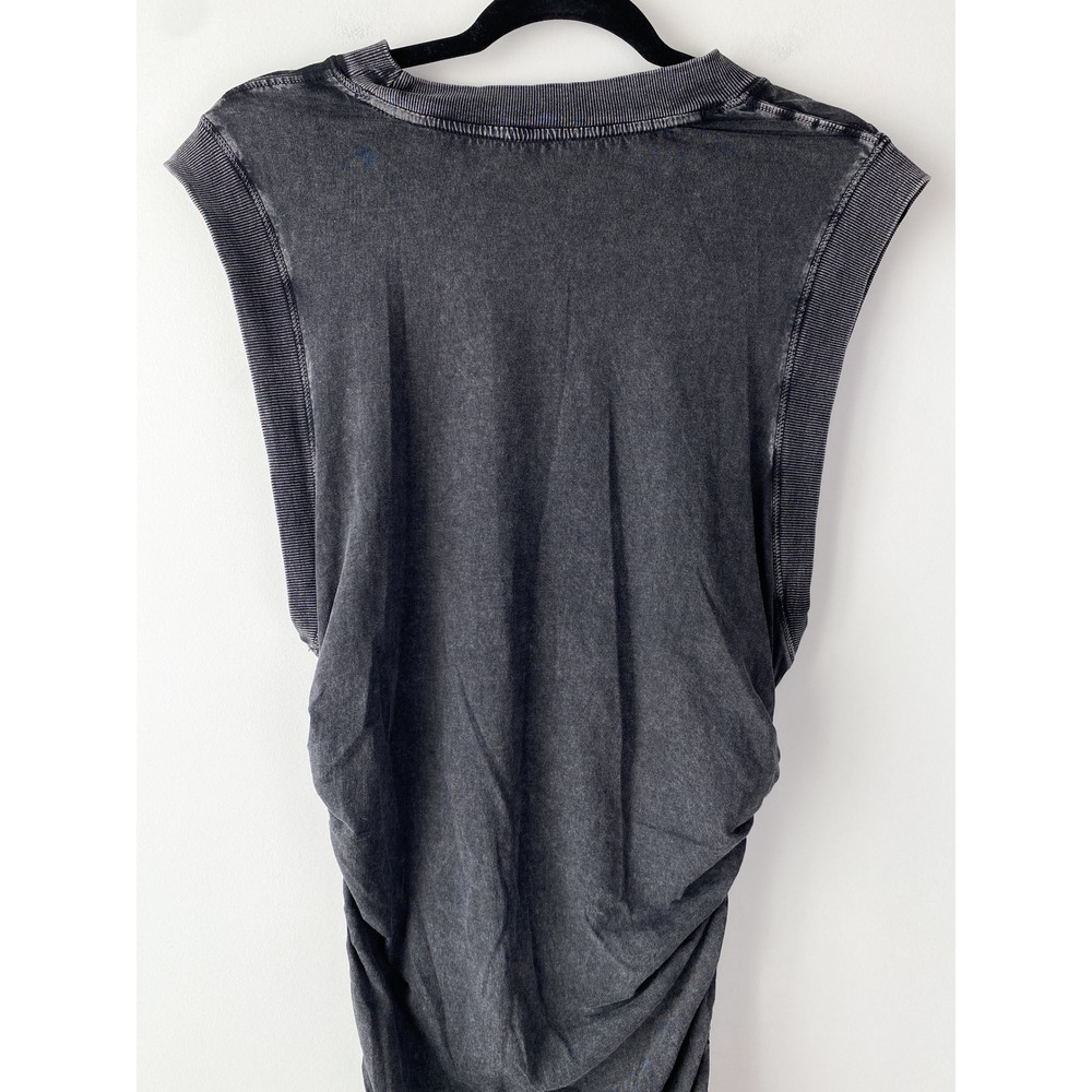 Anthropologie Daily Practice Ruched Mini Dress XL Stonewash Black Casual Sporty - Picture 9 of 14